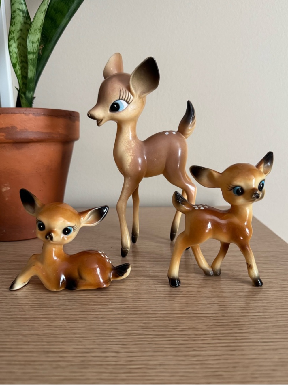 Vintage Celluloid Deer Trio